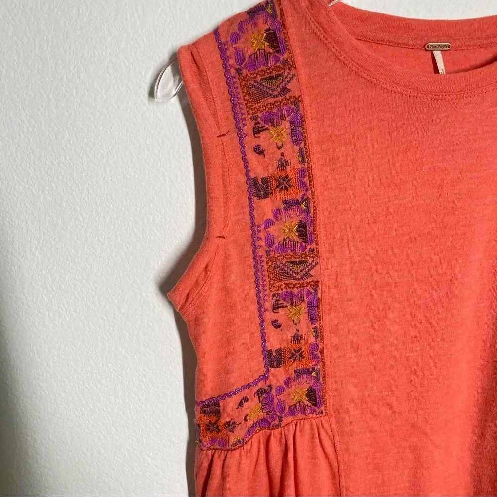 Free People Marcy Sleveless Top Embrodiered XS